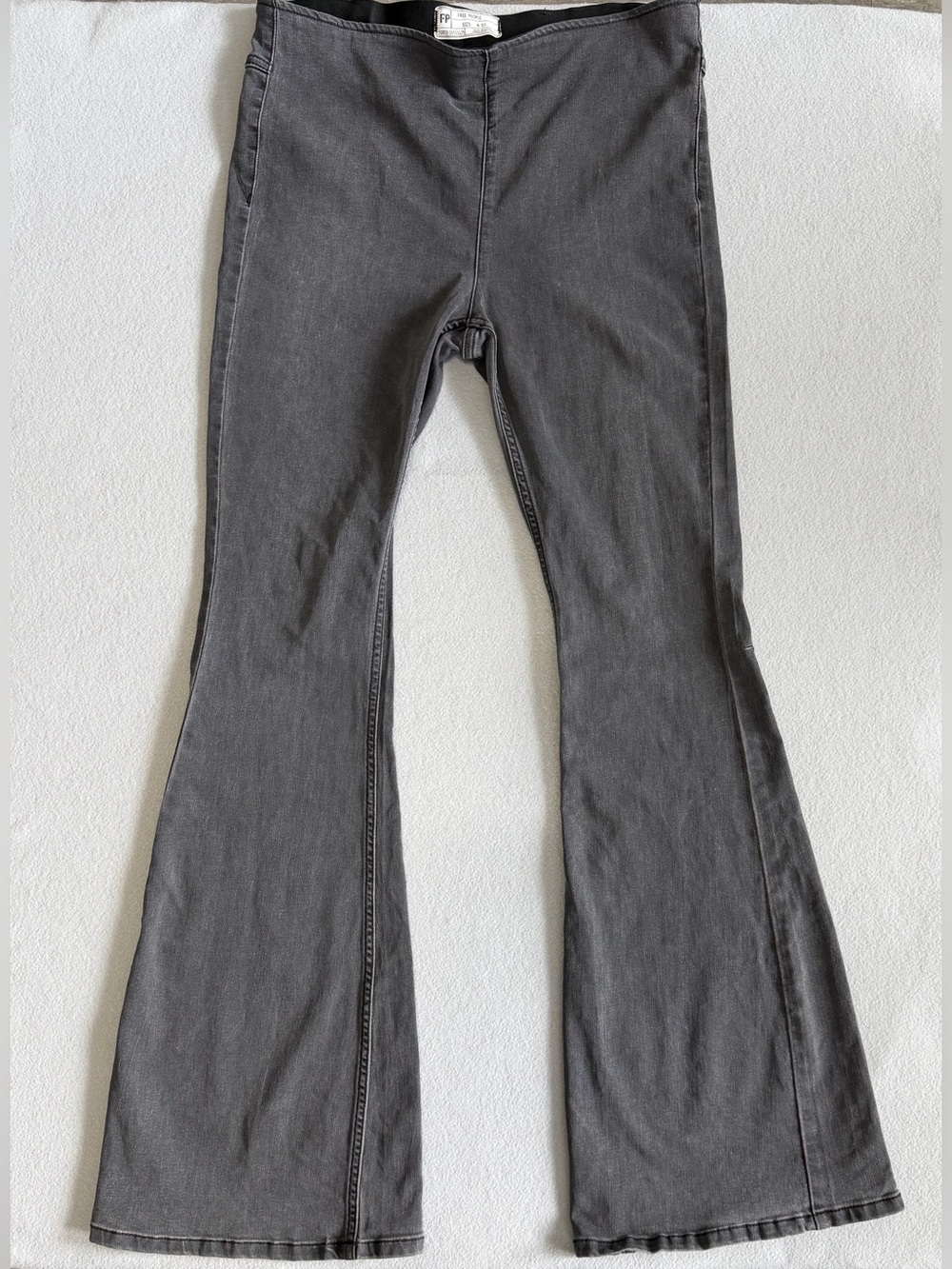 Y2K Free People Penny Pull On Flare Jeans s31 Women’s Gray High Rise